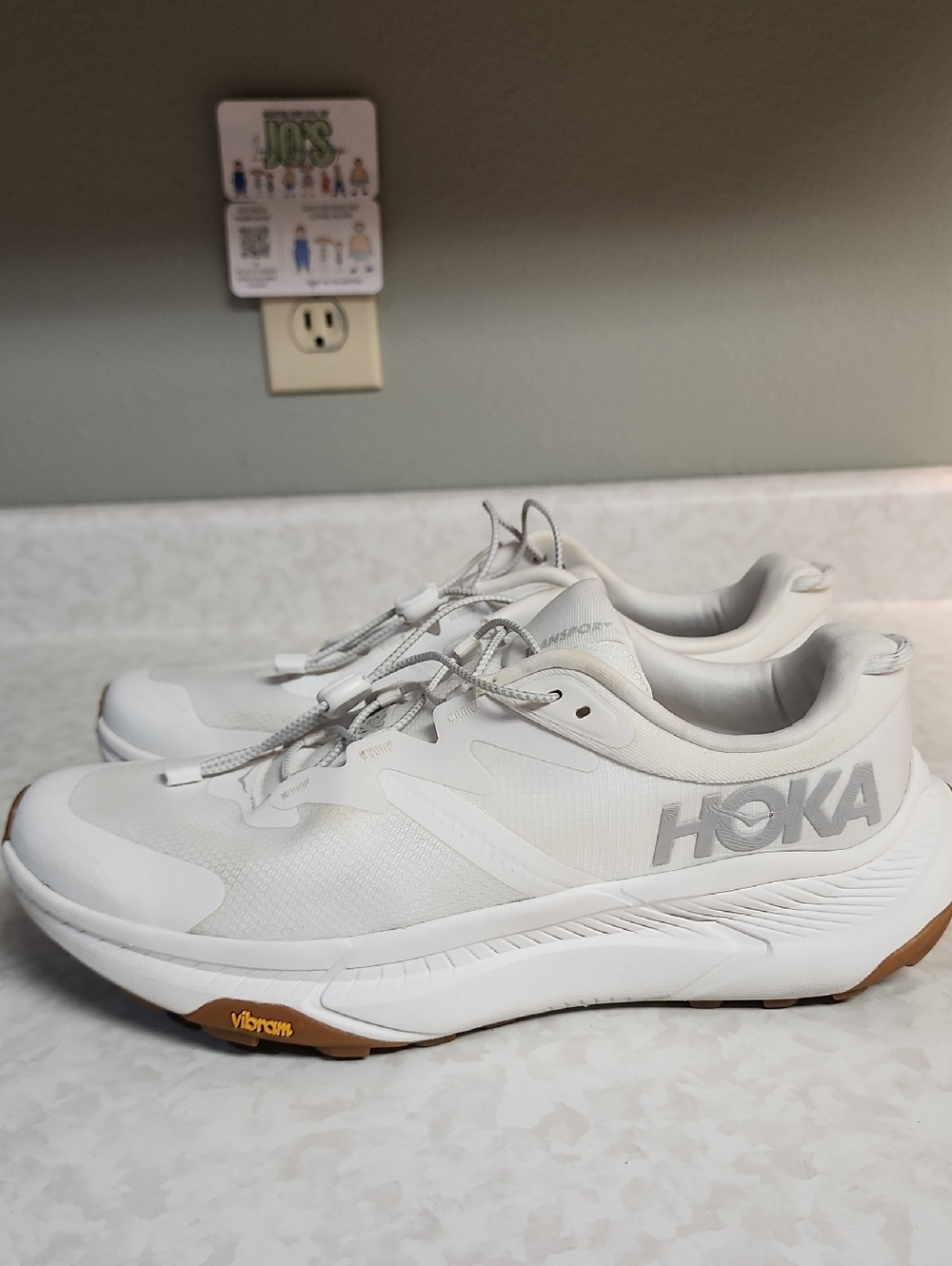 HOKA Transport White Running Shoes - Lightweight  womens 10.5 number 1182